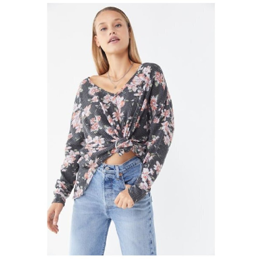 Out From Under Oversized Cozy Thermal V-Neck Top